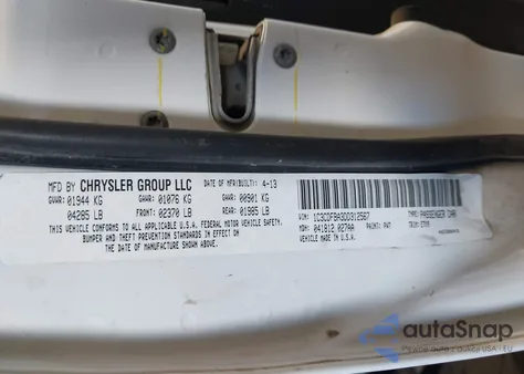 2013 Dodge Dart Sxt из США, поврежденный, VIN 1C3CDFBA3DD312567